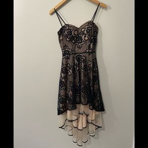 Juniors Formal Black Lace Dress (Size: 3) (Color: Black)